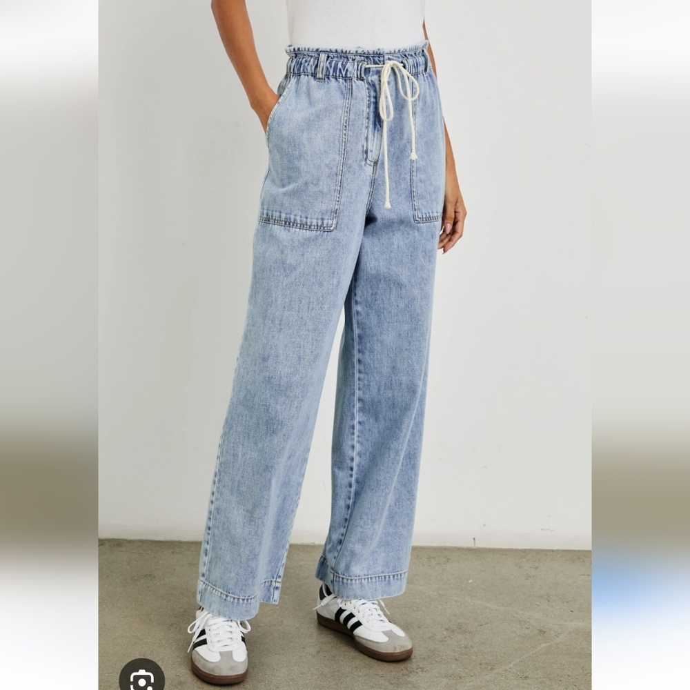 RAILS light Blue Drawstring Wide-Leg Jeans